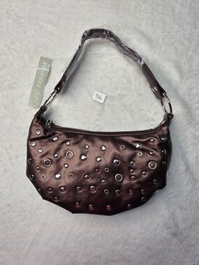 Metallic Brown Studded Shoulder Bag